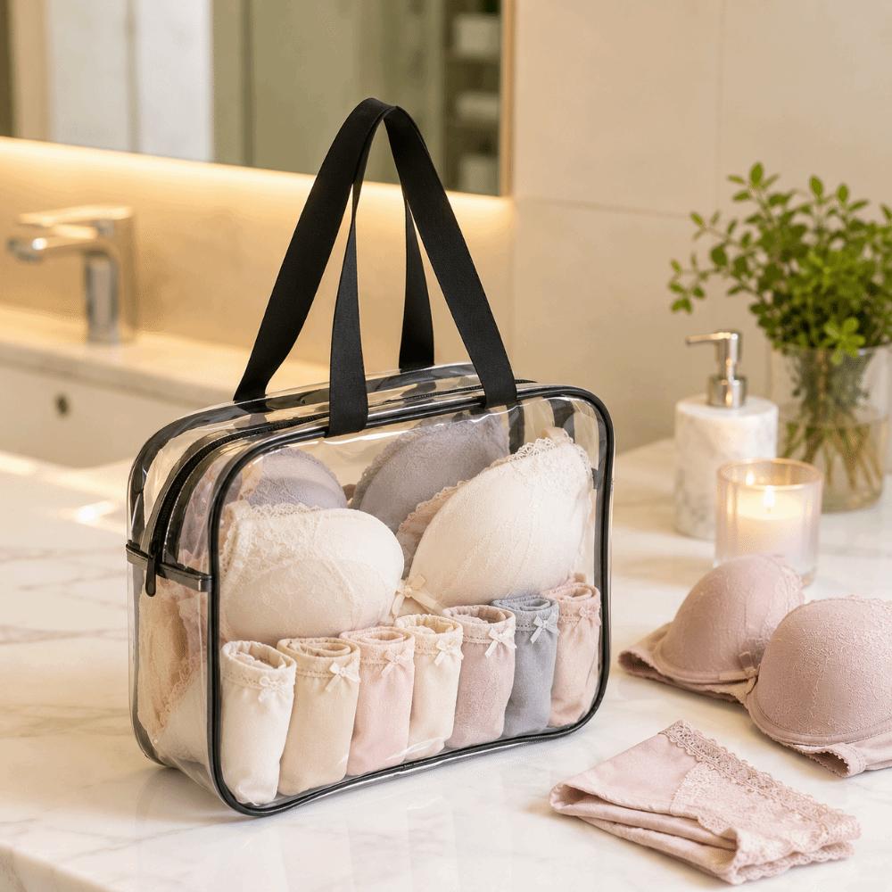 Transparent Makeup Bag Large Capacity Cosmetic Bag Clear Handbag  Suitable For Men Women