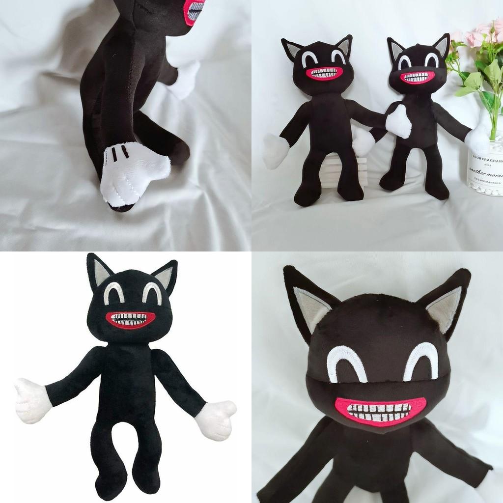 Adorable Black Cartoon Cat Plush Toy Stuffed Doll Perfect For Halloween Decorations