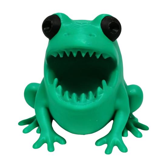 huaqianguhh Cute Frog Pen Holder, 3D Printed Figurine, Cartoon Desk Organizer, Multifunctional Storage for Pens Pencils Markers, Office School Decor