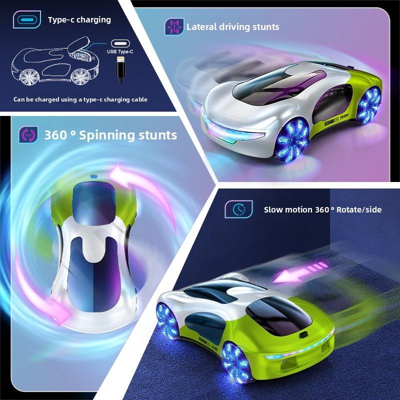 Magic Spray Music RC Stunt Car 2.4G Gesture Control EV Concept Vehicle with Flashing LED Lights Drift Toy Gift for Kids Age 6-12