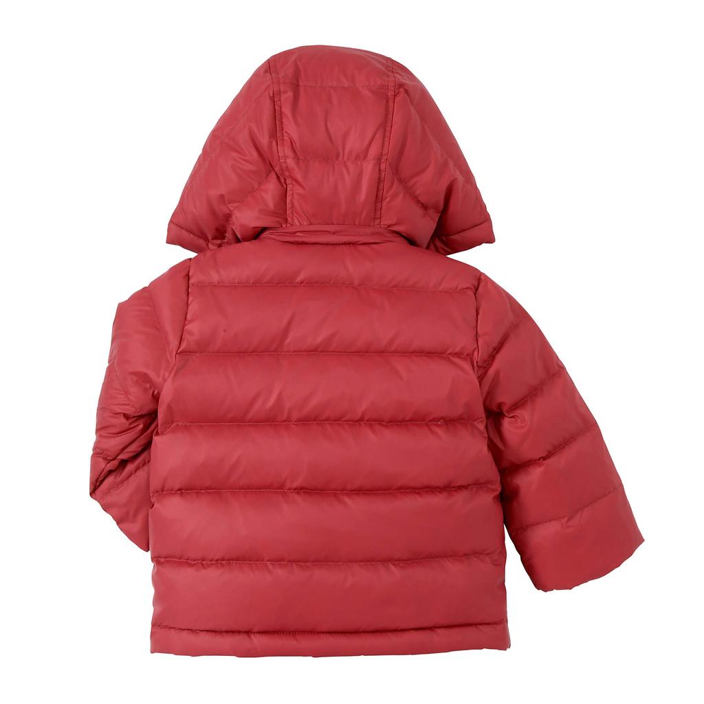 MIKIHOUSE HOT BISCUITS Baby Down Jacket 73-3707-458 80% Down Detachable Hood Washable Kids Winter Coat (Size 80, Red)