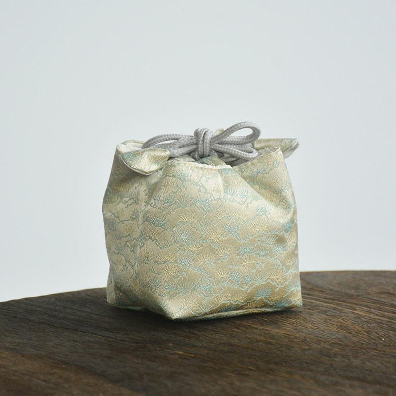 Čínská brokátová taška na čajovou soupravu Víčko na konvičku Miska Ochranná látková taška do exteriéru Jednoduchý hrnek na čaj Silná kapsa na svazek 8x9cm