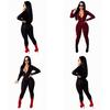 Elegant Fashion Lapel Tight-fitting Jumpsuit Sexy Woman Long Sleeve Playsuits Bodysuit