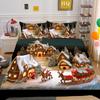 Kemila 3D Bedding Set Christmas Elk Pattern Duvet Cover Comforter Bed Linen Single Twin Full Queen Size Kids Girl Boys Gift Home Decor