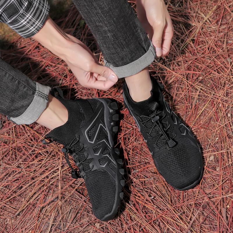 Outdoor Hiking Sneakers Non-slip Climbing Sports Shoes Breathable Mesh Casual Shoes Fashion High Top Trainers