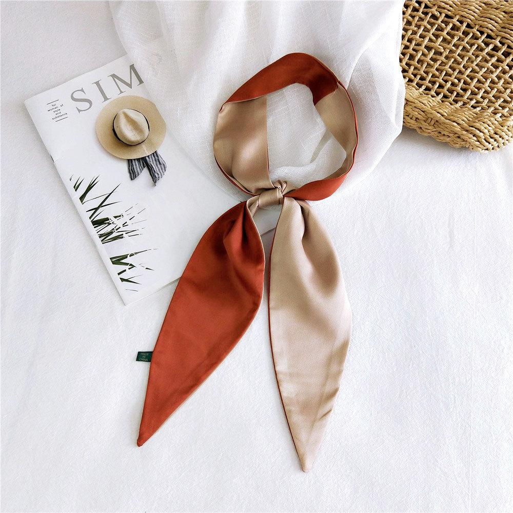 Nuova sciarpa tinta unita per le donne in primavera e autunno versatile cinturino da polso a nastro fascia decorazione alla moda protezione del collo per studenti piccola sciarpa