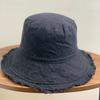 Cappello a secchiello in cotone con frange  Morbido cappello da pescatore  Forma in filo di alluminio Lavabile in acqua  Cappello a secchiello tinta unita da donna per tutte le stagioni
