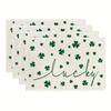 Of 4 Or 6 St. Patrick'S Day Placemats, Designed with a Green Lucky Shamrock Motif, Measuring 12X18 Inches, Ideal for Festive Gatherings At Home, As We