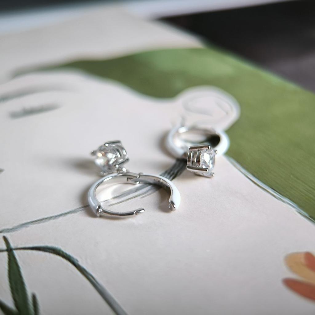 Silver Earrings with Cubic Zirconias, Emallu (2180777)