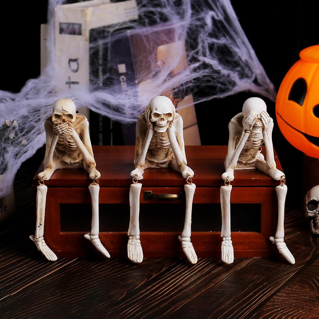 Skeleton Halloween Decoration Realistic Full Body Movable Posable Joints Skeleton Plastic Skeleton for Haunted House Props Decor