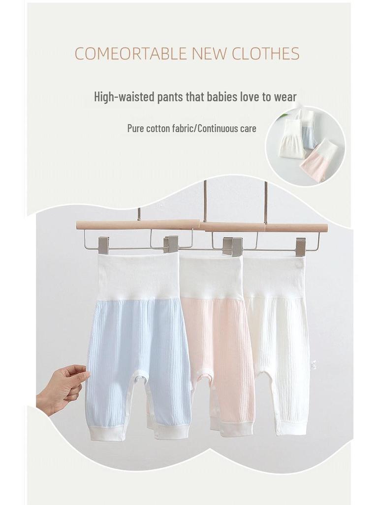 Newborn High-Waist Cotton Snap Pants - Baby Autumn Big Butt Style