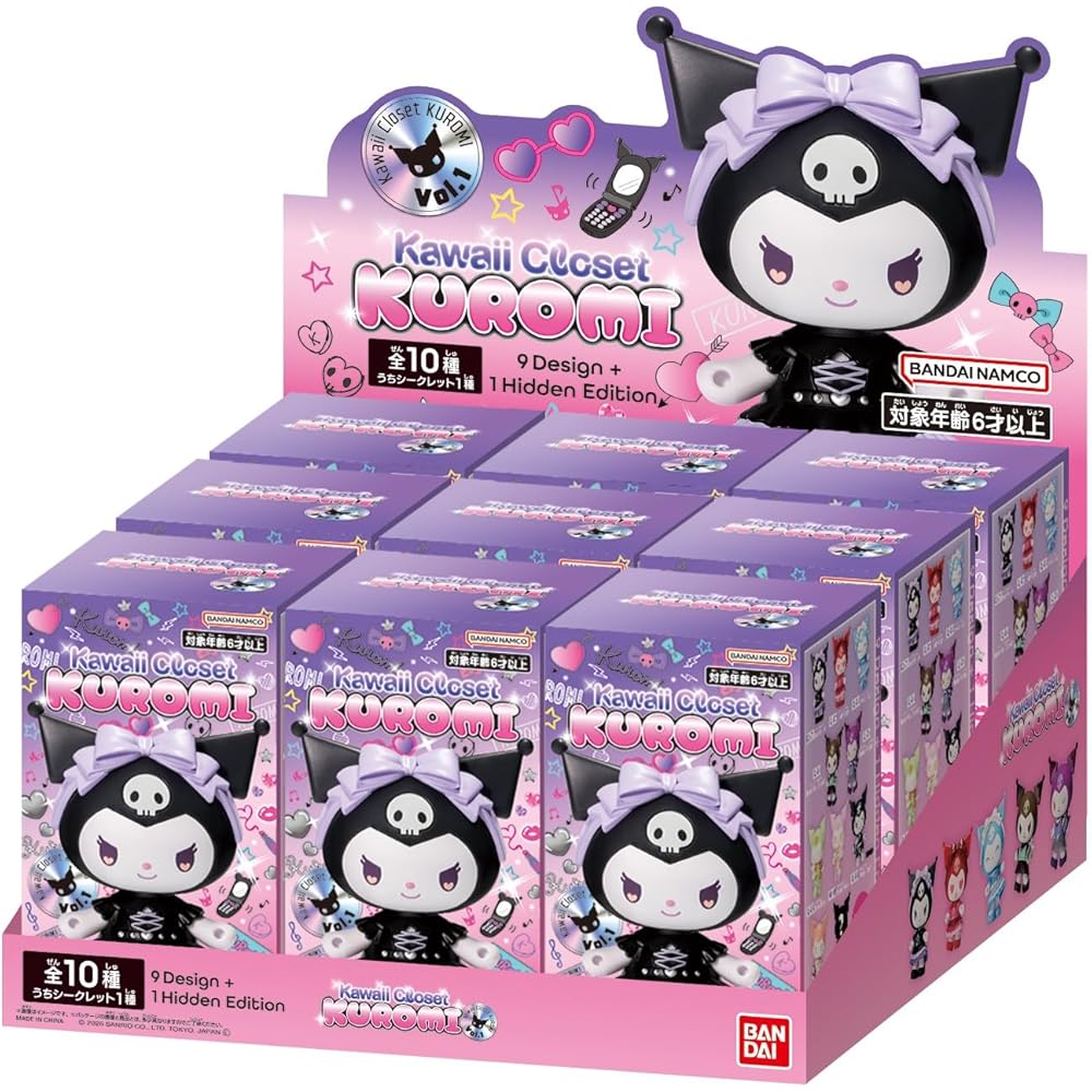 Bandai Kawaii Closet Серия Куроми 1 Коробка из 9 Фигурок Возраст 6+ Персонажи Sanrio