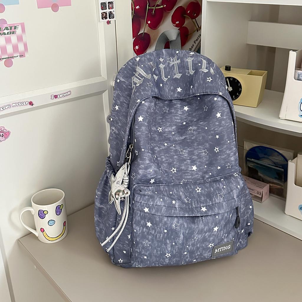 Schoolbag Korean small fresh college student simple star backpack lightweight versatile large capacity fashion junior high school student schoolbag