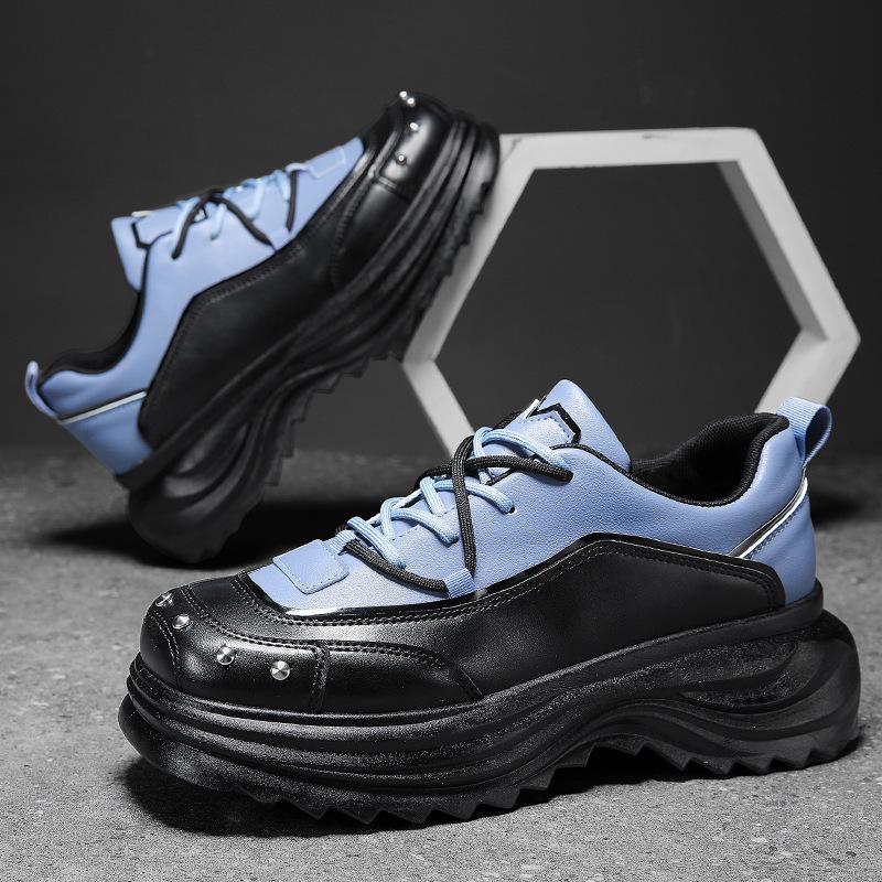 Platform Leather Shoes 2024 Youth Versatile Trendy Brand Casual Style Dad Shoes Fashion Versatile Locomotive Darth Vader Men's Shoes