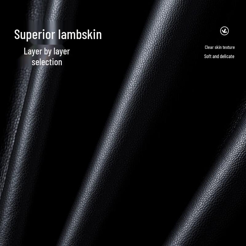 Men's Genuine Sheepskin Leather Windproof Lapel Jacket