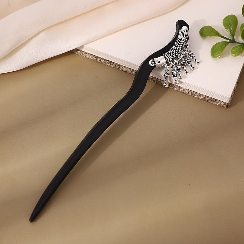 Ancient-Style Wooden Tassel Hairpin for Women - Hanfu Chinese Ornaments & Accessories