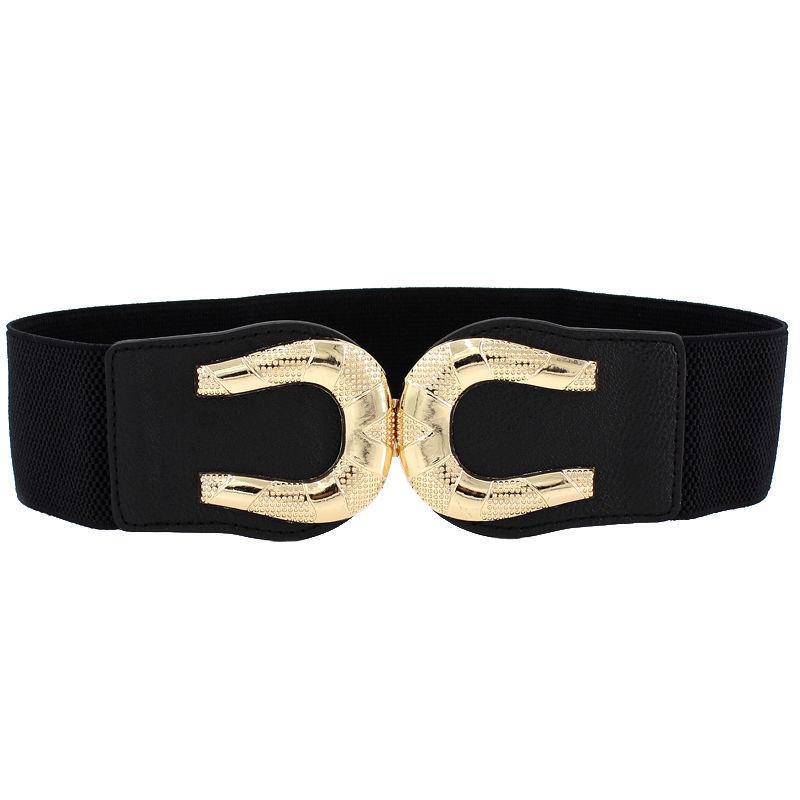 Stylish Women's Black Elastic Waist Belt For Dresses And Coats Perfect For All Seasons