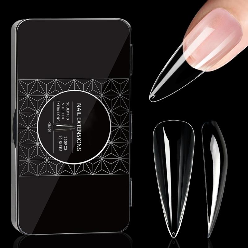 Clear Gel Nail Tips DIY Nail Extensions Transparent False Nails Art Decoration Long-Lasting Perfect for DIY Nail Art