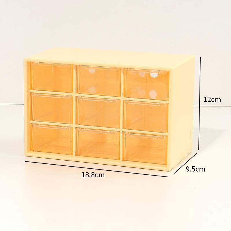 Japanese Solid Color 9-Grid Mini Drawer Storage & Organizer Box