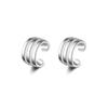 Argent 925 Simple Cristal Zircon Clip sur Manchette d'Oreille Boucle d'Oreille Femme Petite Mini Pince d'Oreille Manchettes Sans Trou de Perçage Faux Boucles d'Oreilles