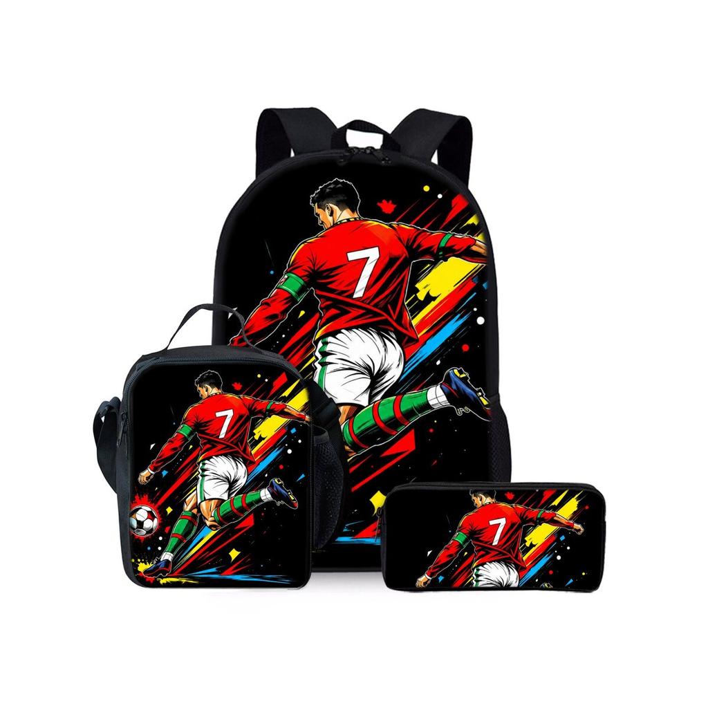 Football Full Screen Patterned Knapsack For Boys/Girls Children Best Gifts 2D Animated Backpack Big Capacity Teens Laptop Backpack