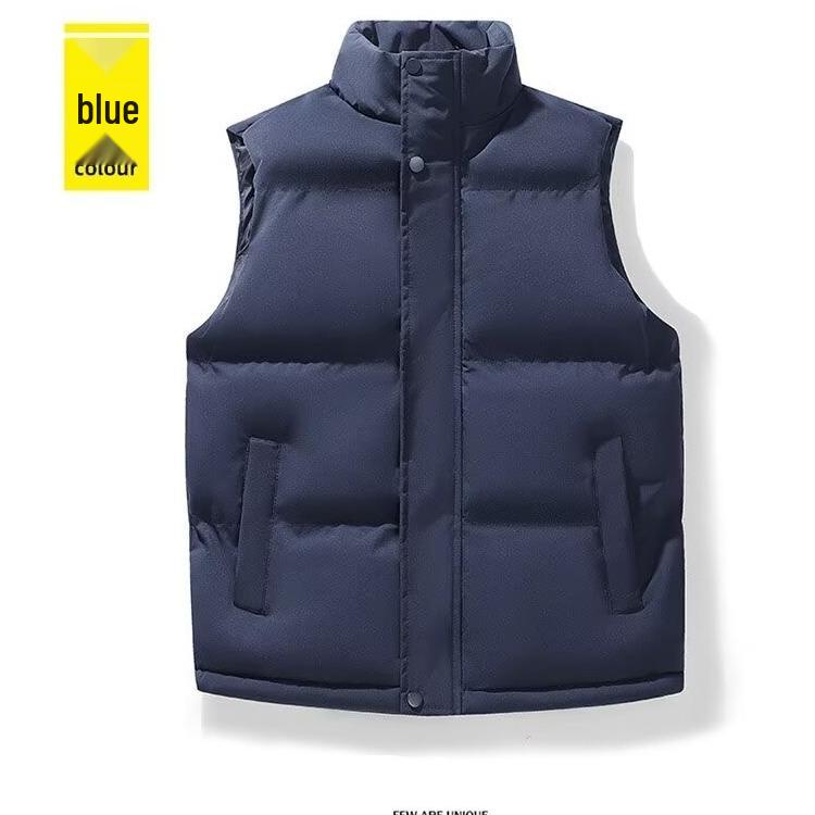 

Couple s Cotton Sleeveless Vests for Men and Women – Autumn/Winter Collection 5XL темно-синього кольору