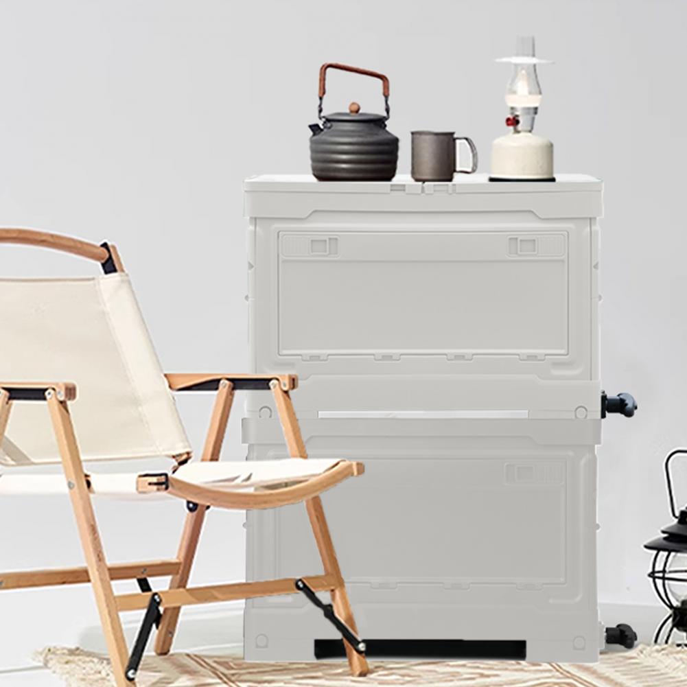 Lightweight Outdoor Table Portable Folding Camping Table with Storage Box Wheels for Outdoor Picnic Beach Campsite Organization