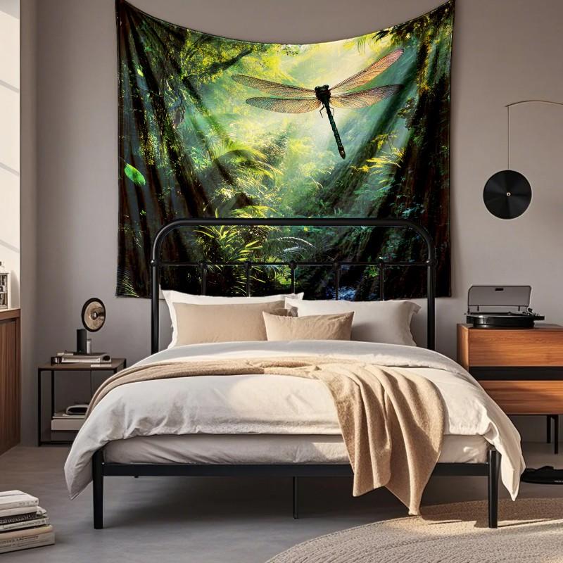 Boho Chic Wall Tapestry With Moon Phase Floral Starry Sky Design Bedroom Yoga Studio Decor