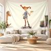 Pippi Longstocking Wall Tapestry Home Decor Hanging Cloth Art Background Tapestry for Bedroom