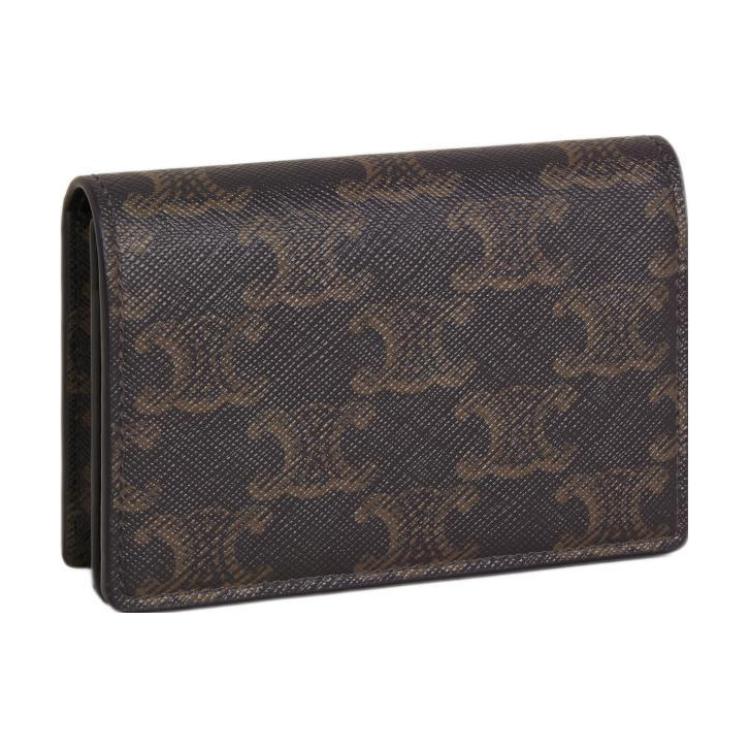 Celine Monogram Print Snap Closure Leather Card Holder Men Accessories Black 10J812BZR-38SI