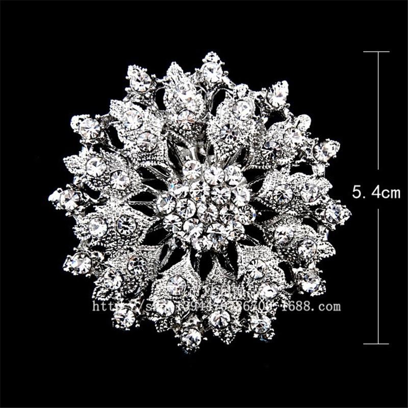 DIEZI New Design Shining Silver Color Rhinestone Crystal Small Flower Rhinestone Brooches Bouquet for Wedding Women Brooch Pins