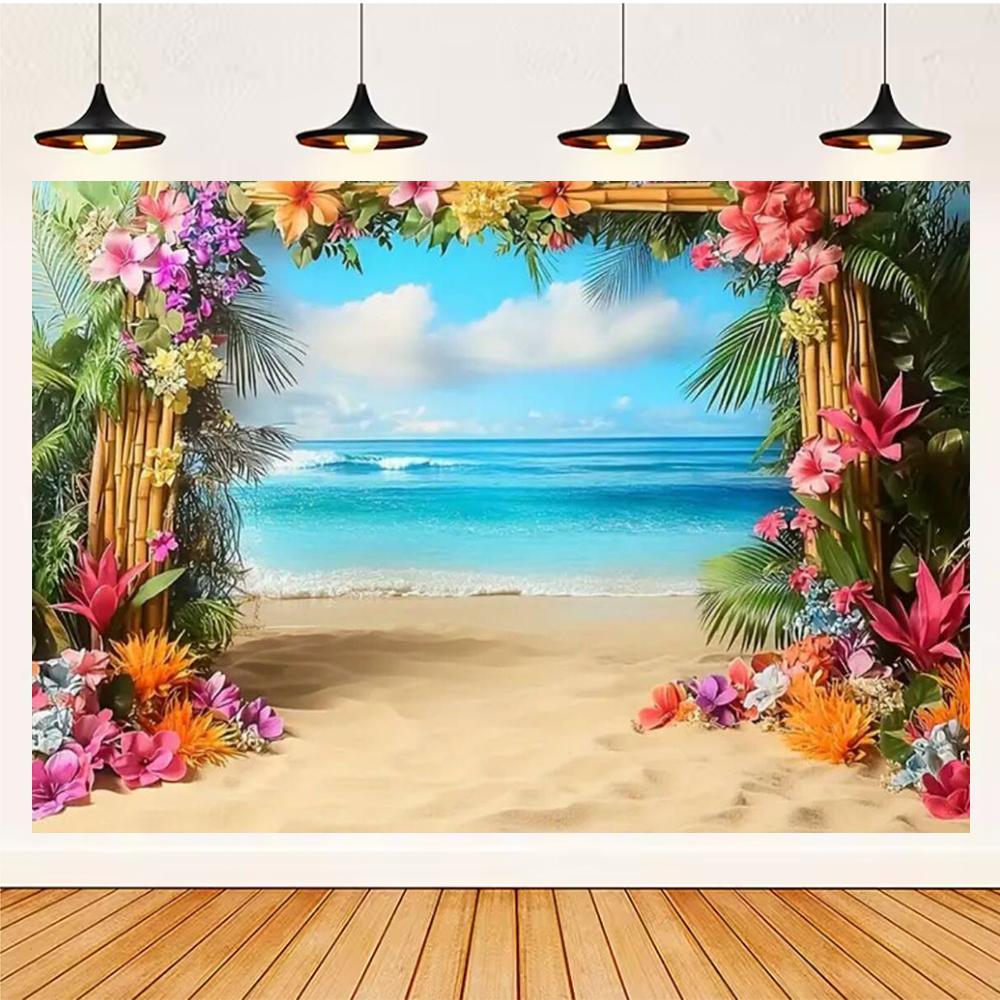 Summer Hawaii Party Supplies Background Banner Decoration Aloha Coconut Tree Surfboard Baby Shower Backdrop Photography Props
