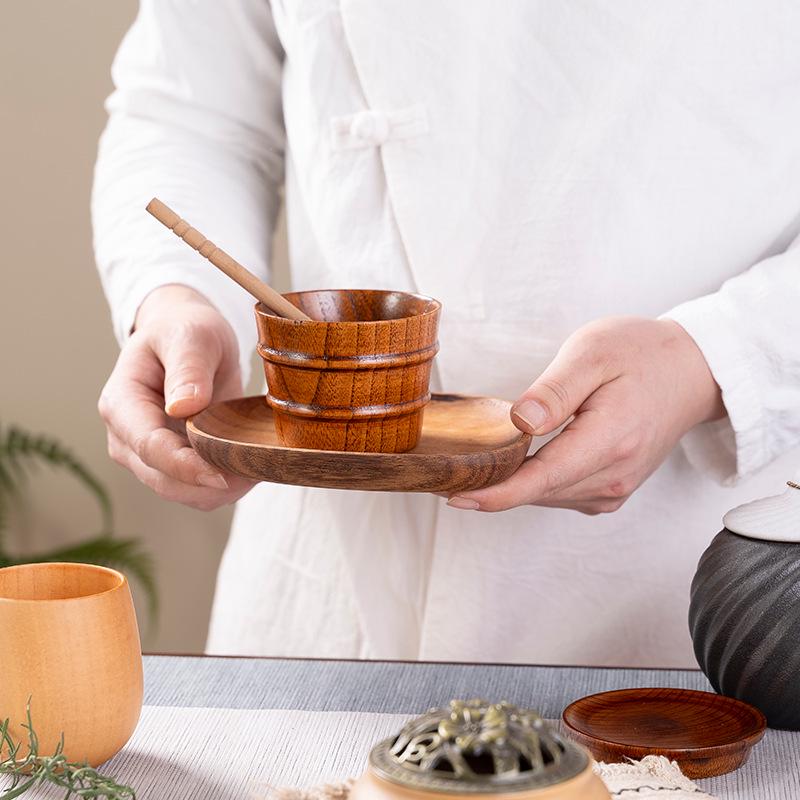 Japanese High-Temperature Resistant Jujube Wood Tea Mug