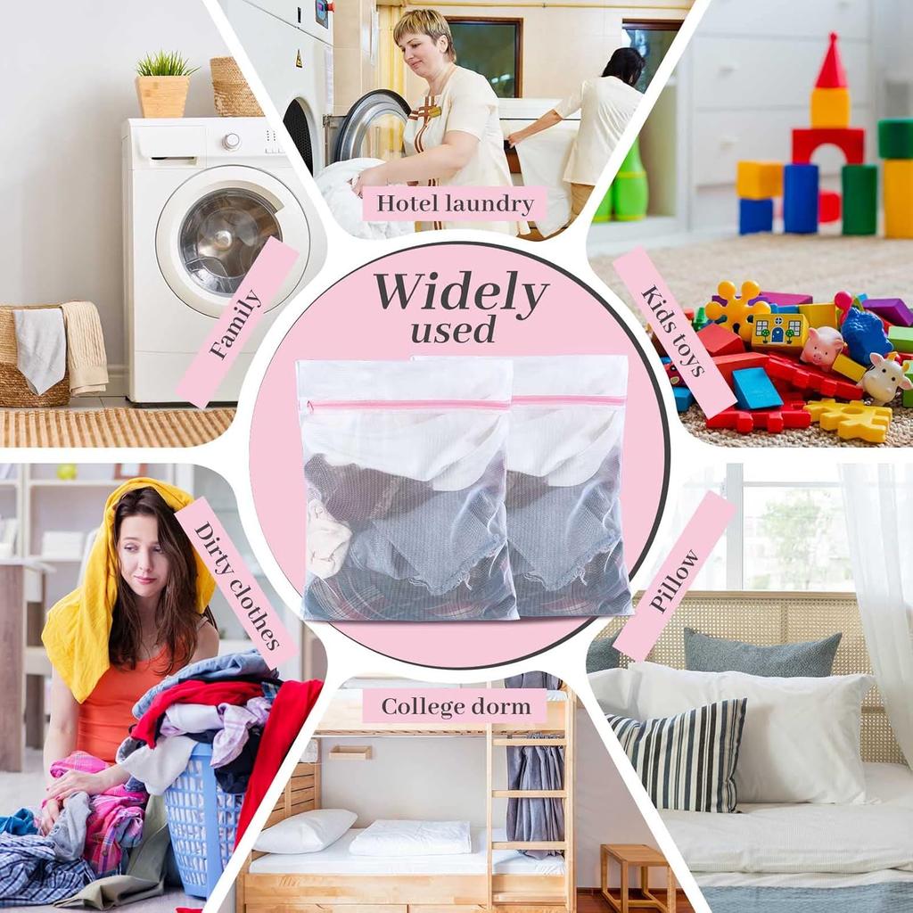 Nuenen 36 Pieces Mesh Laundry Bags Fine Mesh Wash Bags with Zipper Machine Washable Lingerie Bags for Washing Delicates Clothes Garment Underwear