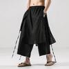 Männer Einfarbig Casual Hosen Jogger Elastische Taille Lose Unregelmäßige Rock Hosen Männer Streetwear Harajuku Cropped Breite Bein Hosen