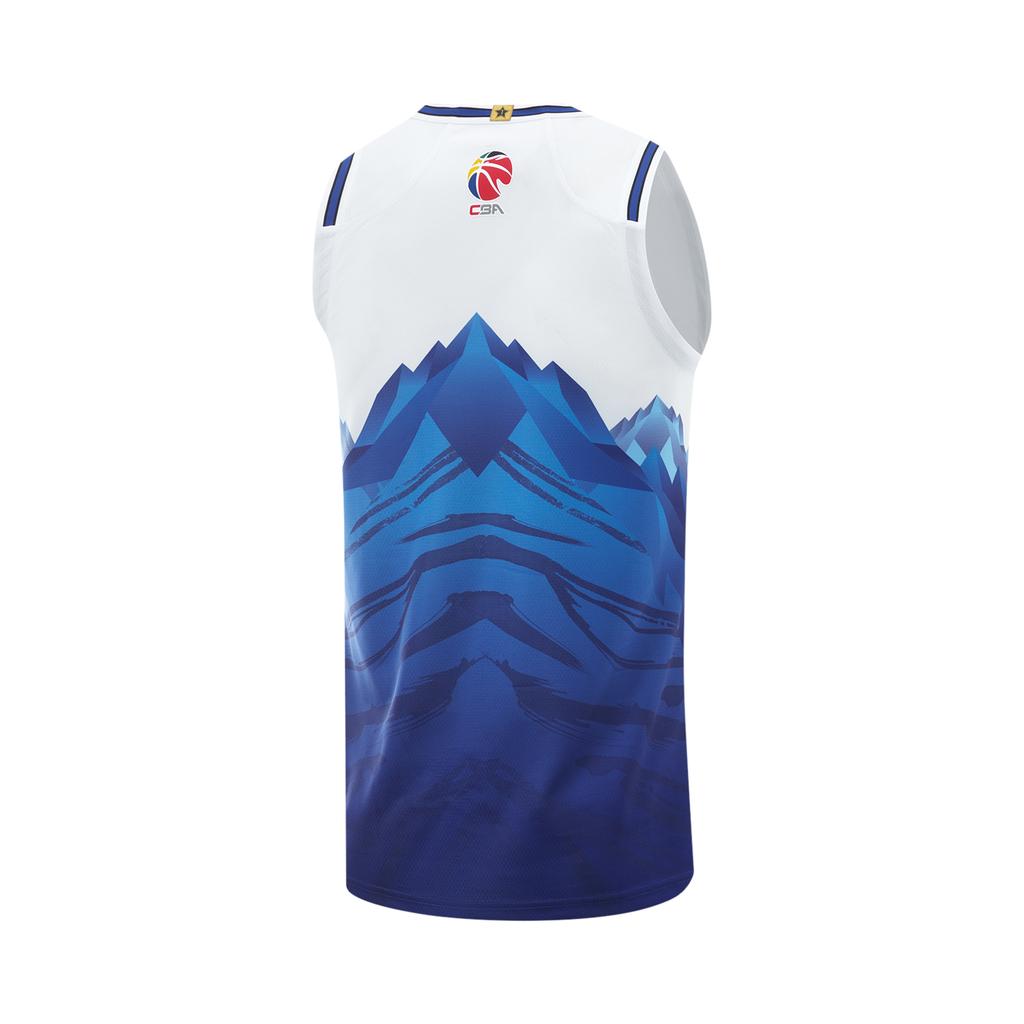Li Ning CBA Series City Edition Saison 23-24 Xinjiang Team Bequemes Lässiges Mode Vielseitiges Ärmelloses Basketballtrikot Herren Trikot AAYV573-1