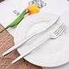 4pcs High-quality Mirror Dinnerware Set Silver Stainless Steel Tableware Set Reusable Knife Fork Spoon Dining Table Utensils