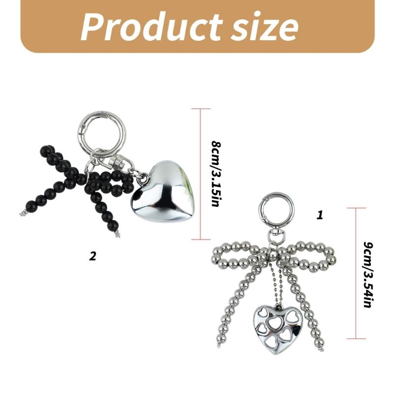 Butterfly Heart Phone Lanyard Bows Pendant Phone Charm Colorful Keychain Stylish Ornament Backpack Jewelry for Women