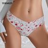 TERMEZY Damen Sexy Nahtloser Tanga Niedrige Taille Herzmuster Höschen Yoga Atmungsaktive Körpernahe Slips