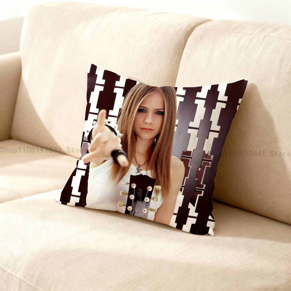 A-Avril Punk L-Lavigne Pillow Case For Sofa Decor Car Office Room Printing Cushion Cover Decorations and Protector