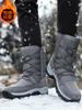 Fleece verdickte Schneestiefel Winter rutschfest wasserdicht mittelhohe Skistiefel Outdoor warm große Baumwollschuhe