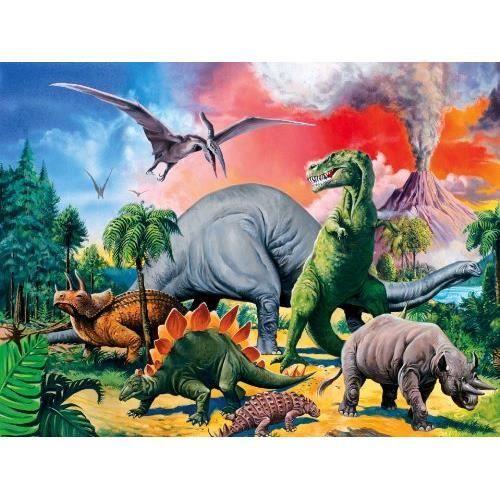 Puzzle enfant Ravensburger Au Milieu Des Dinosaures 100 Pièces