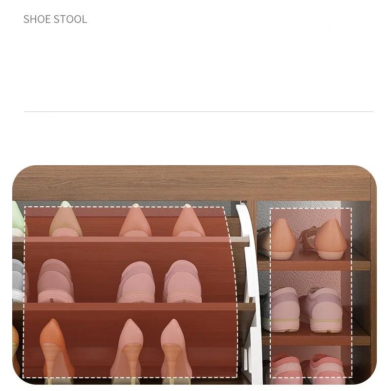 Nordic Wood Shoe Cabinet Home Door Shoe Changing Stool for Living Room Furniture Modern Simple Bench Storage Shoe Rack Organizer