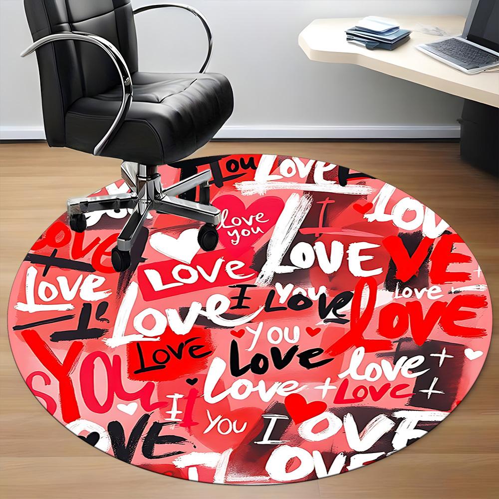 1PC Love, valentine's day Chair Carpet for Office, Indoor Non-Slip Washable Carpet, Soft Comfortable Mat For Office Room yy250930156