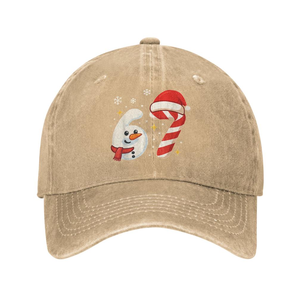 6 7 Meme Christmas 67 Six Seven Snowman Casual Baseball Cap Tennis Skate Hip Hop Hats Summer Hot Sale Women y2k Baseball Caps