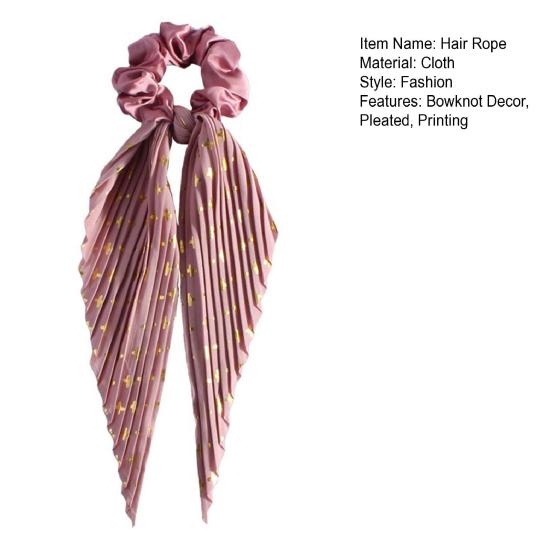 Hair Rope Bowknot Decor Pleated Fabric Hair Tie Styling Fixed Hair No Floating Hair Ring Fashion Hair Accessories