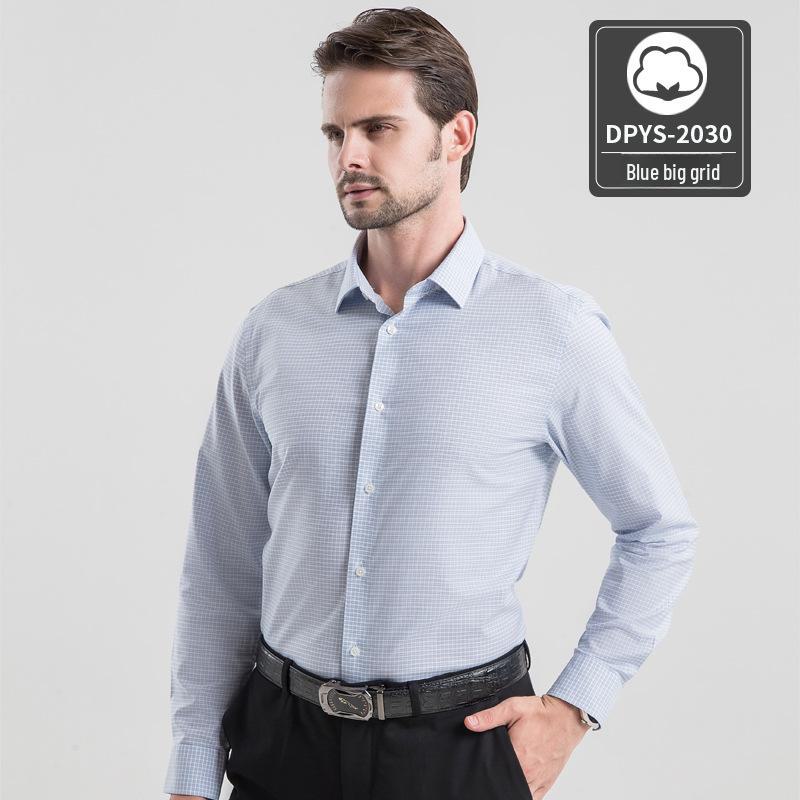 2022 Premium Men's Long-Sleeve Iron-Free Pure Cotton Shirt - Light Luxury Business Wear