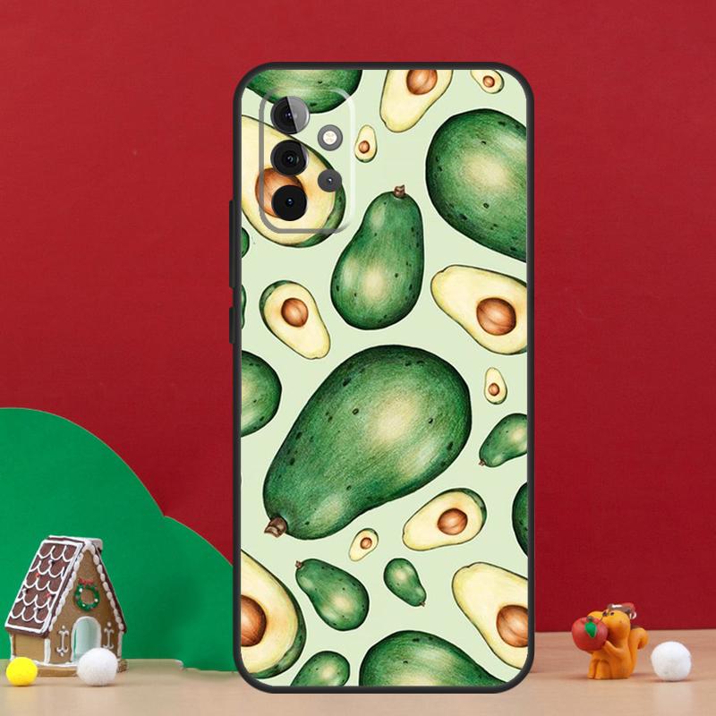 Avocado Pattern Case For Samsung Galaxy A54 A06 A16 A26 A36 A56 A53 A32 A52 A33 A13 A55 A35 A15 A14 A34 A17