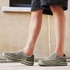Men Khaki Canvas Shoes Slip On Driving Shoes Casual Blue Wide Head Cloth Shoes for Farther Plus Size Lightweight