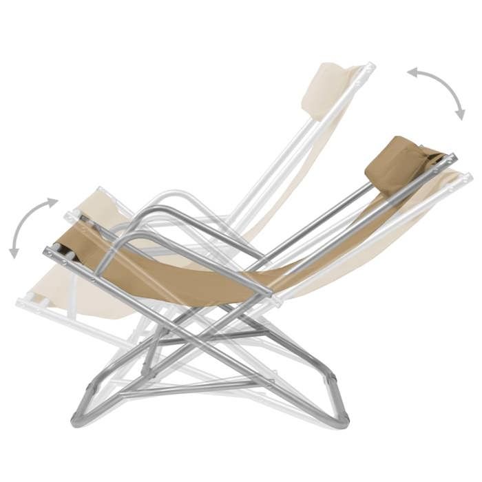 Chaises inclinables - vidaXL - 2 pcs - Acier laqué - Confort optimal - Pliantes